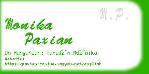 monika paxian business card